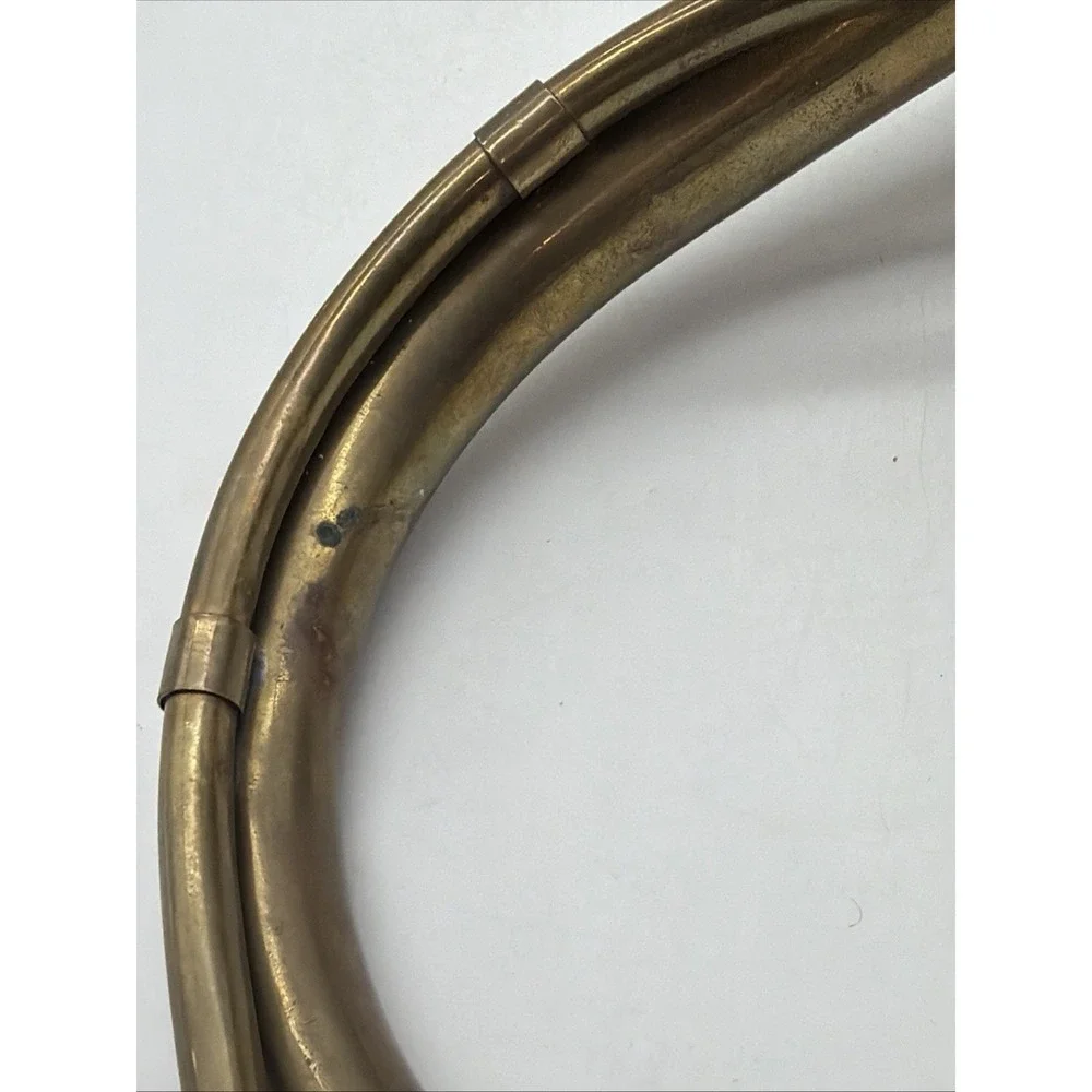 Vintage Brass Metal Natural Horn French or Hunting Style Decorative Patina 7x12